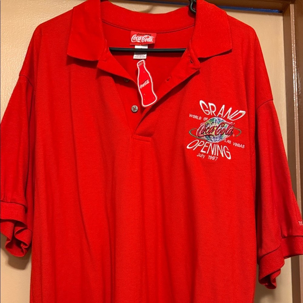 Coca Cola Grand Opening Red Polo